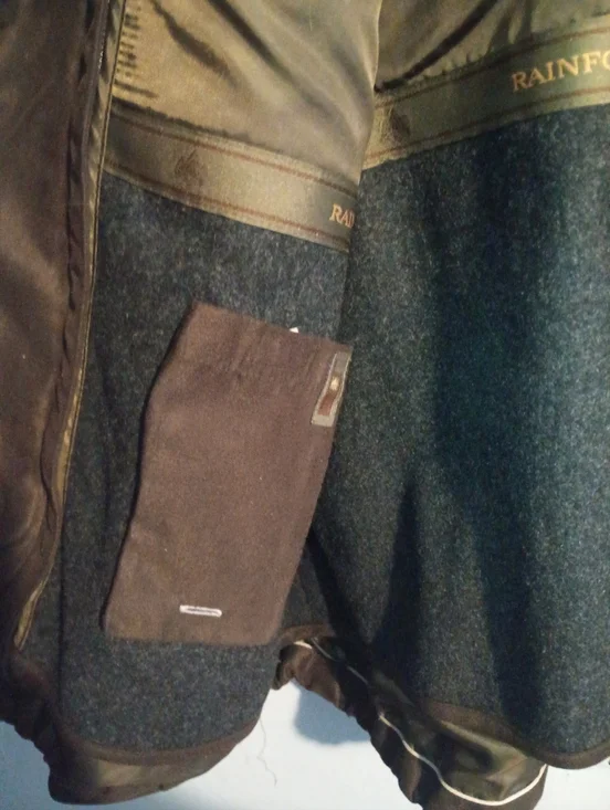 VTG 90s Rainforest Men's XL Dark Brown Suede Bomber Jacket Wool Lining - Picture 14 of 14